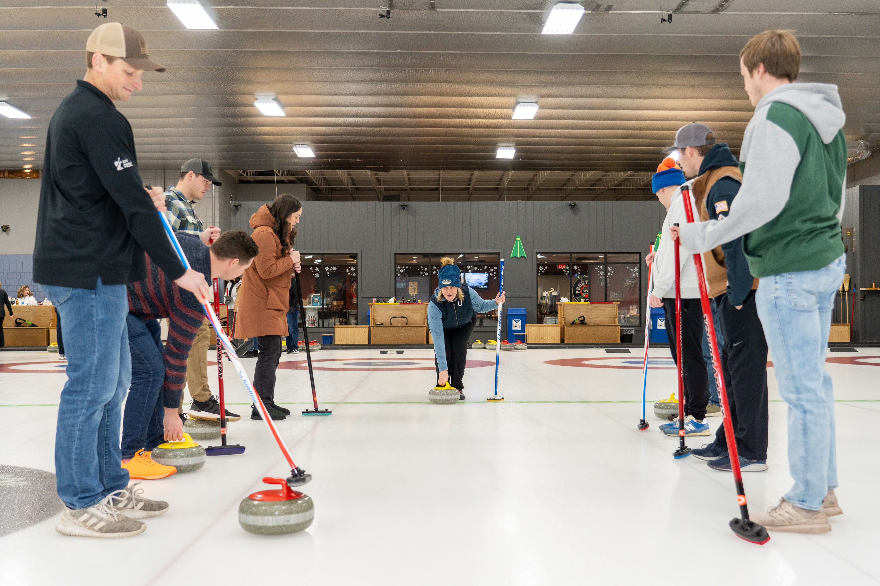 A group event underway on the ice at Frogtown